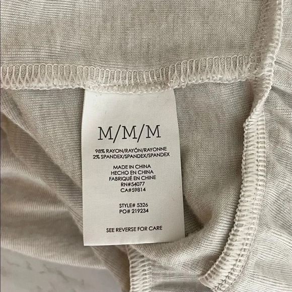 CAbi | Hangout Tee Peplum Top Short Sleeve Heathered Oatmeal - Picture 9 of 10